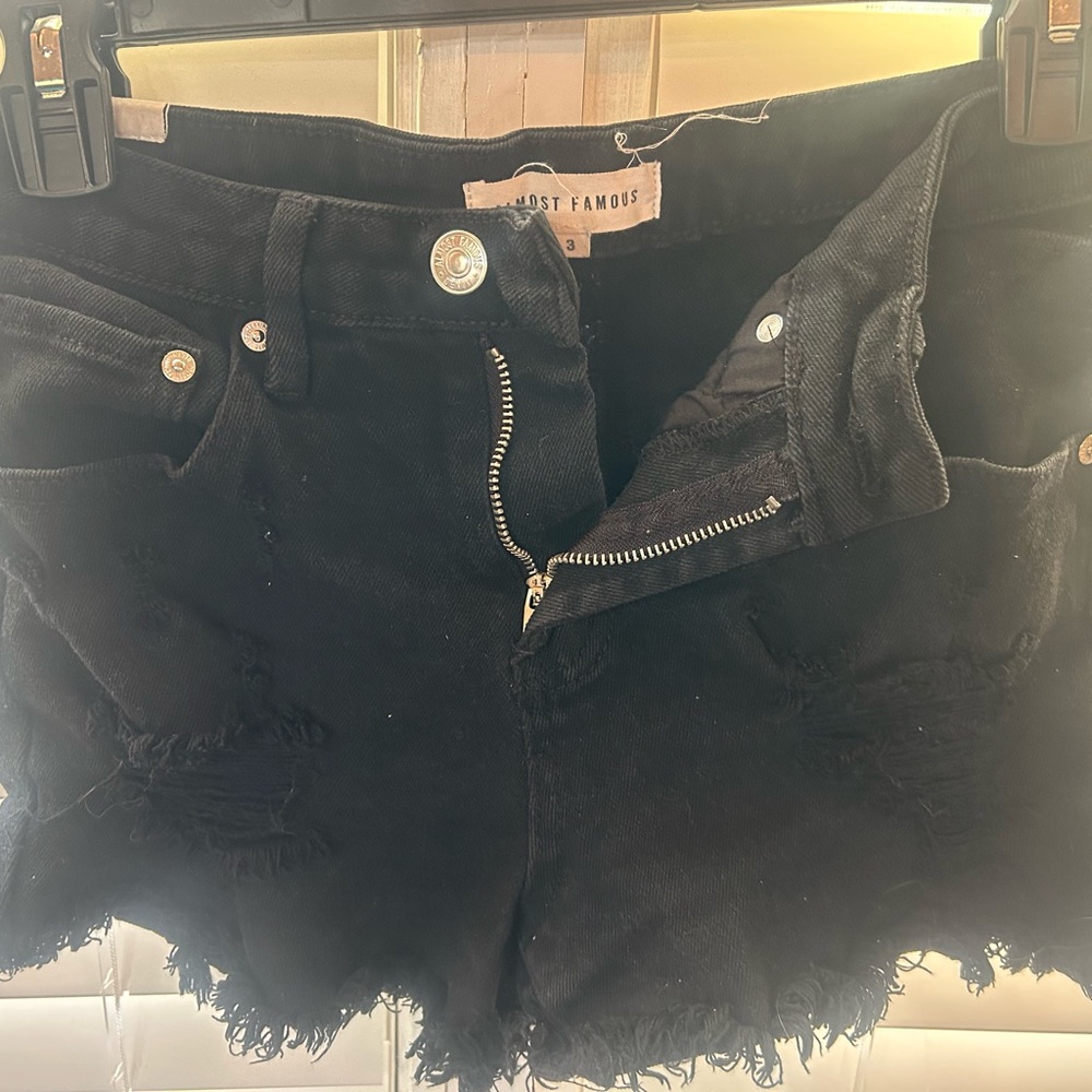 Ghost Famous Black Distressed Shorts